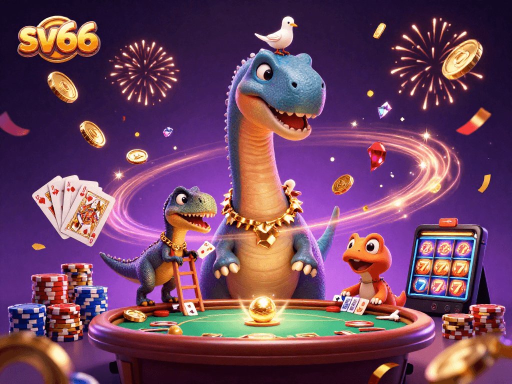 Experience the vibrant world of sv66 casino with dynamic characters and sparkling effects.