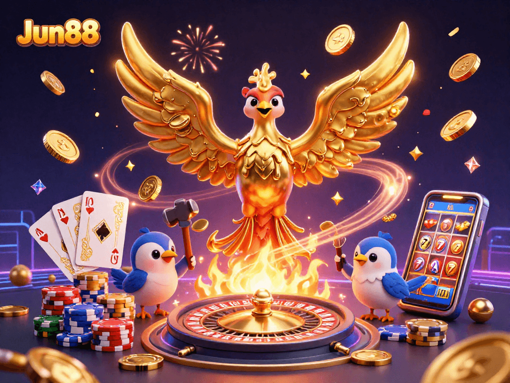 Experience thrilling gameplay at Jun88 with vibrant casino elements and a dynamic scene.