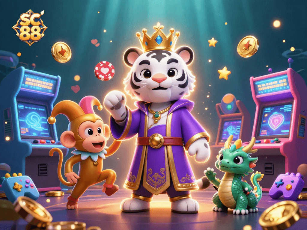 Engage with the vibrant world of sc 88 as a royal tiger and jester monkey enhance your gaming experience.