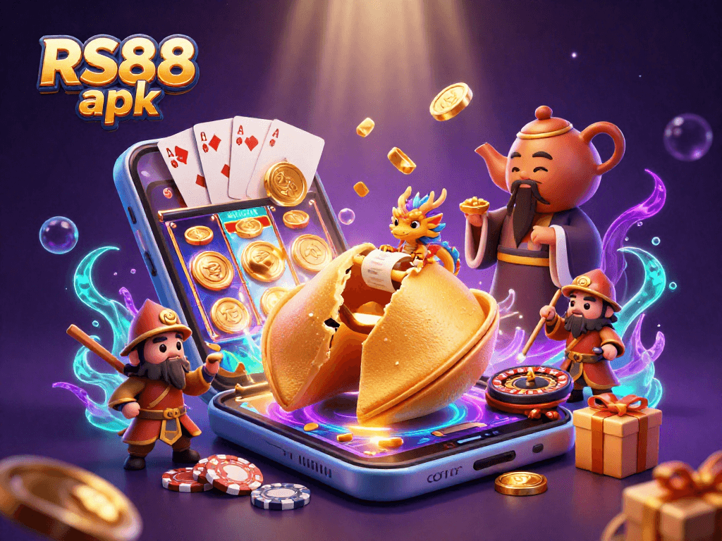 Experience thrilling gameplay in RS88 apk with vibrant casino elements and animated fortune symbols.