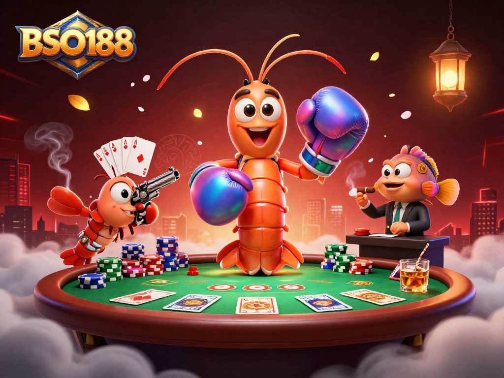 Engage in winning tactics with BSO188 in an action-packed poker scene featuring vibrant characters.