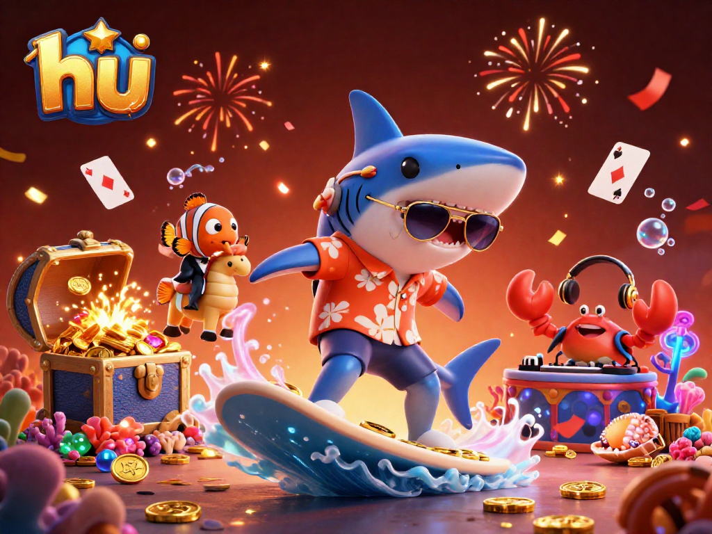Experience thrilling gains at hu's casino with playful sea creatures in a vibrant underwater celebration.