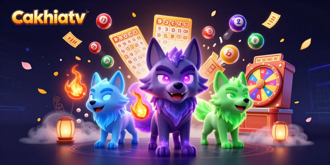 Experience thrilling action with cakhiatv as a shadow wolf leader commands a vibrant gaming scene filled with dynamic lottery elements.