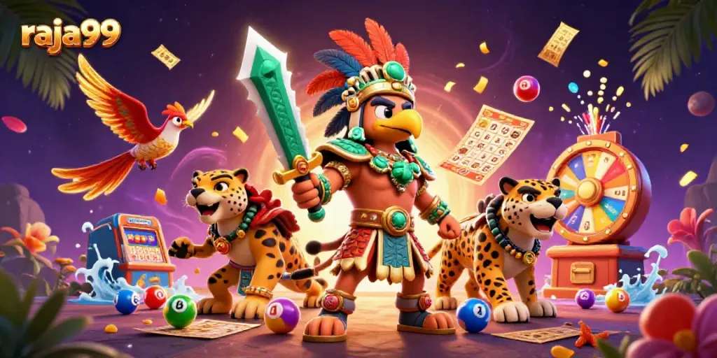 Engage in exciting winnings with raja99 in this vibrant casino scene packed with action.