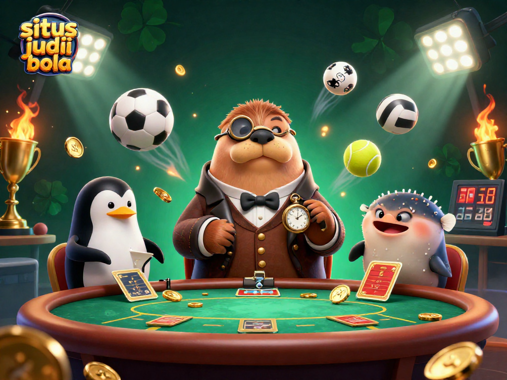 Experience thrilling bets at situs judi bola with a jolly walrus, penguin dealer, and bluffing pufferfish.