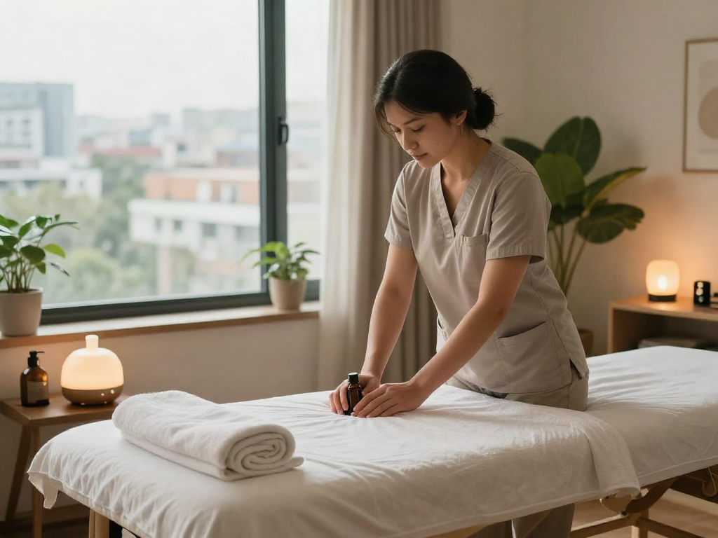 Experience 은평구출장안마 in a calming home environment with a skilled therapist and soothing atmosphere.
