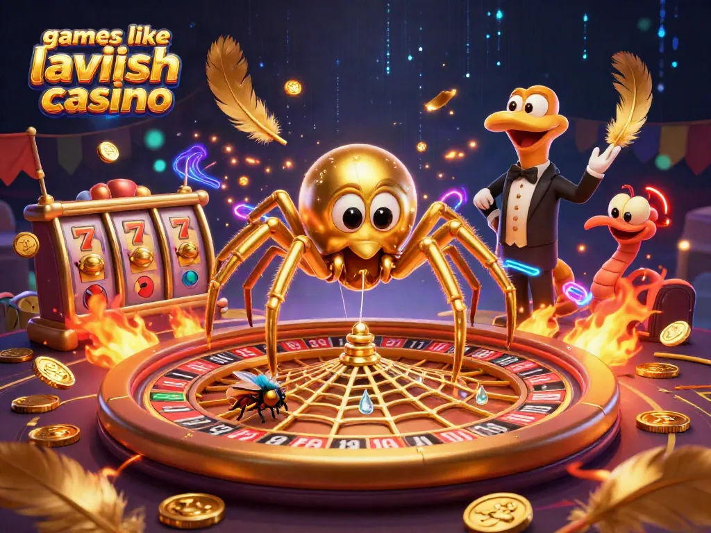 Place bets and win using popular games like lavish luck casino in this vibrant digital illustration.