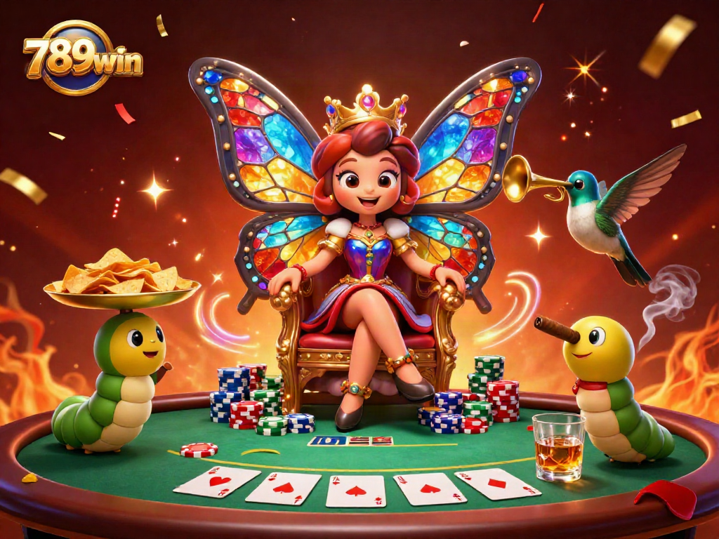 Experience the excitement of 789win with a vibrant, dynamic casino scene featuring poker elements.