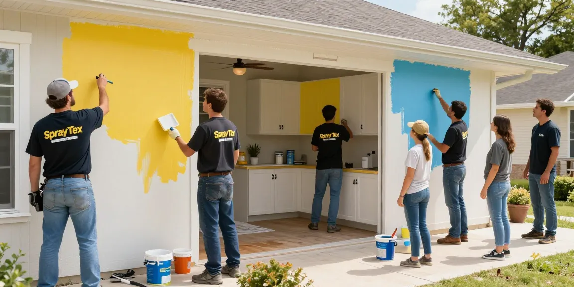 Expert painters from Spray Tex Painting enhancing homes in Plano, TX, representing local services with quality work.