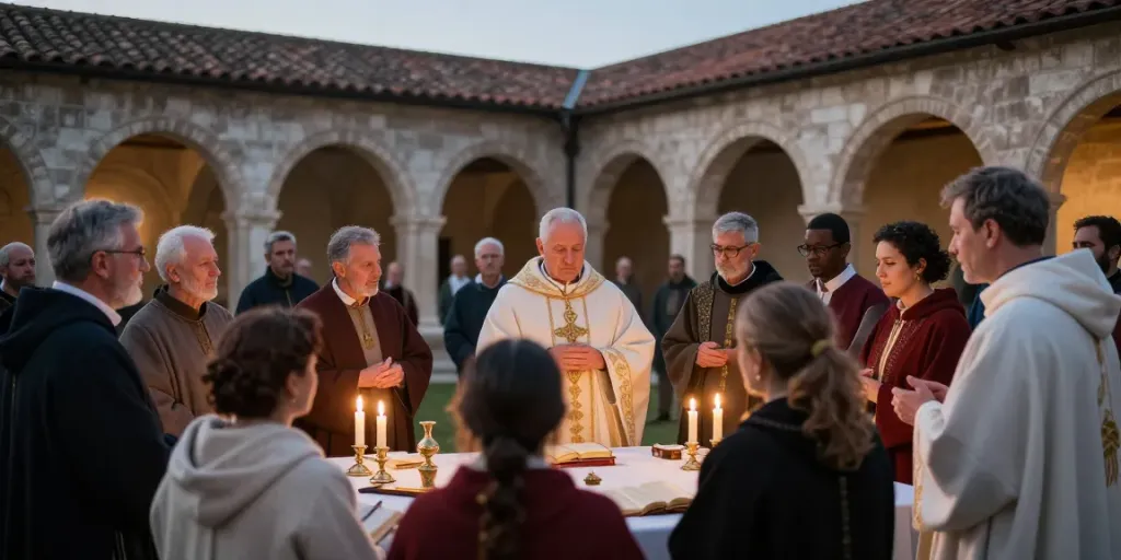 Engagement des membres de l'ordre de Saint-Lazare dans une cérémonie de fraternité.