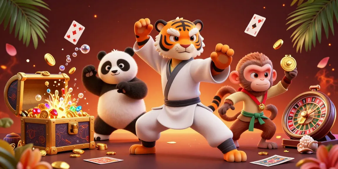 Experience the thrill of gading22 casino with a vibrant 3D illustration of playful characters amidst gaming elements.