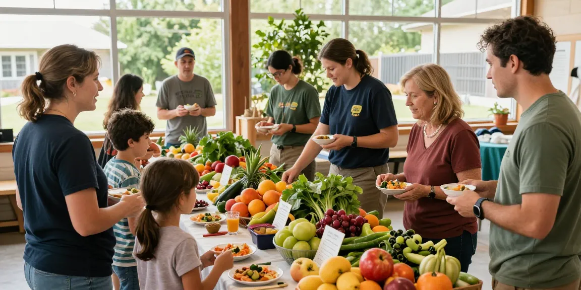 Community event at springshall.org focused on local food cooperatives, featuring fresh produce and community engagement.