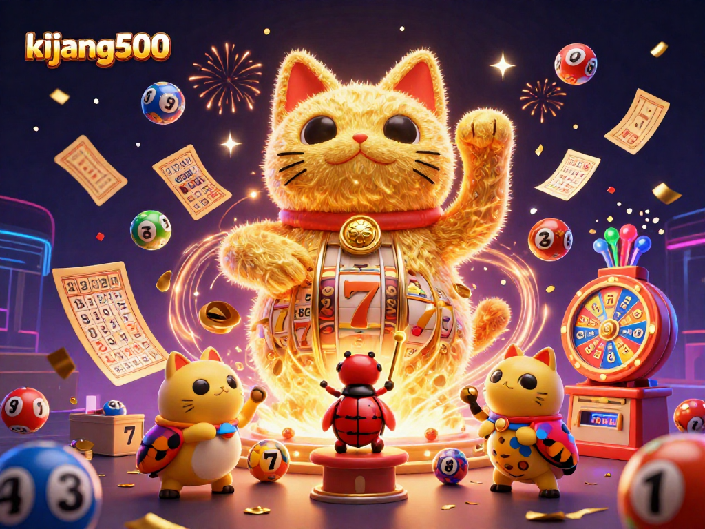 Experience winning vibes with kijang500's vibrant illustration of golden fireflies and casino elements.