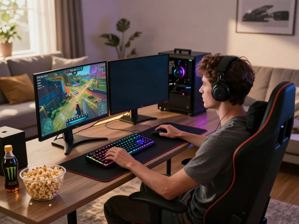 Intense gaming session featuring ahha4d setup with vibrant graphics and immersive atmosphere.
