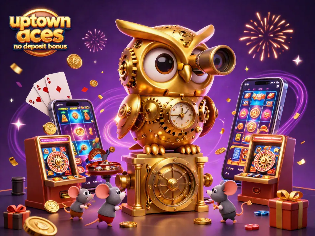 Activate your winnings with the uptown aces no deposit bonus in this lively casino fantasy scene.