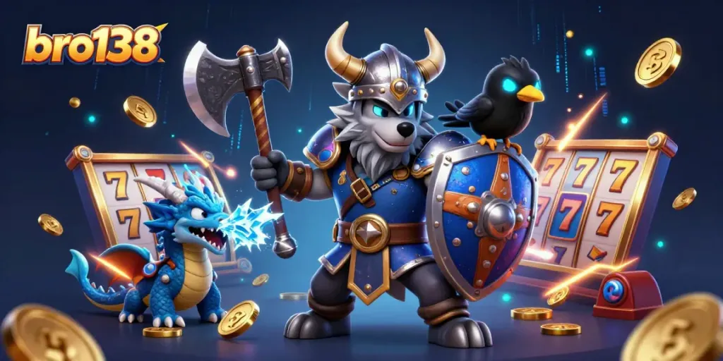Engage with bro138's thrilling 3D slot adventure featuring Viking warriors and dragons.