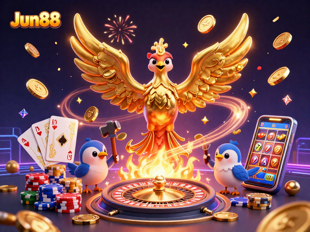 Experience thrilling gameplay at Jun88 with vibrant casino elements and a dynamic scene.