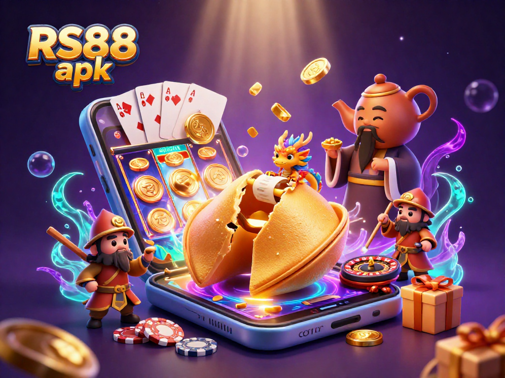 Experience thrilling gameplay in RS88 apk with vibrant casino elements and animated fortune symbols.
