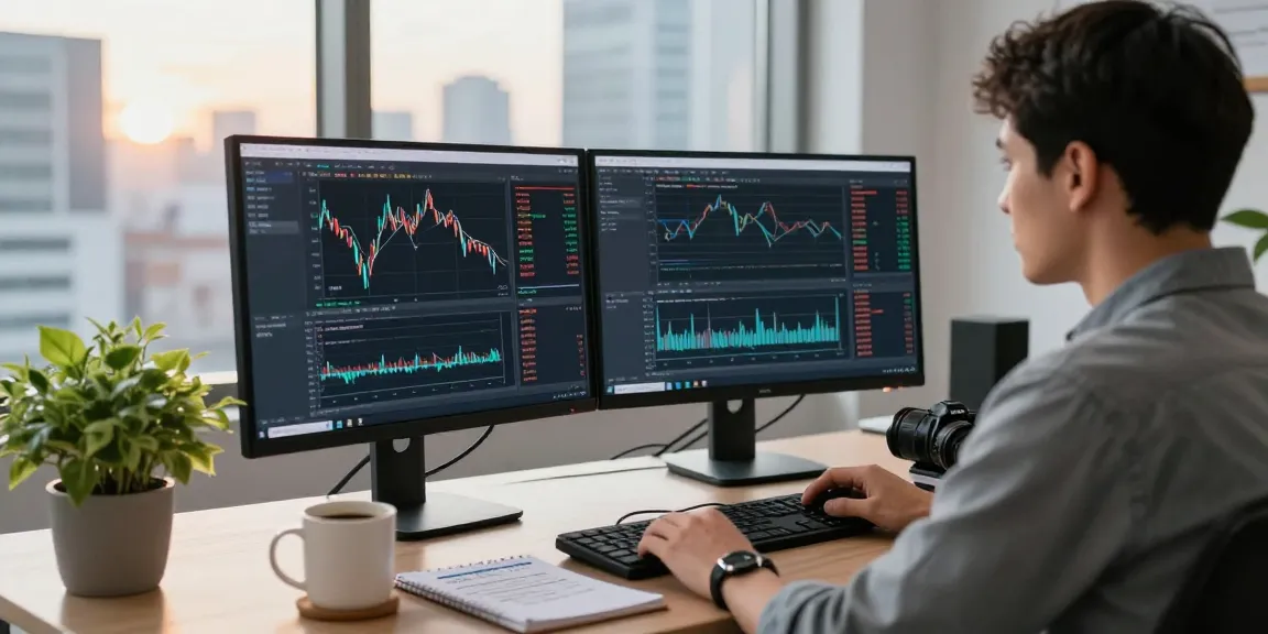 offshore CNY forex API integration displayed on dual monitors in a modern office space