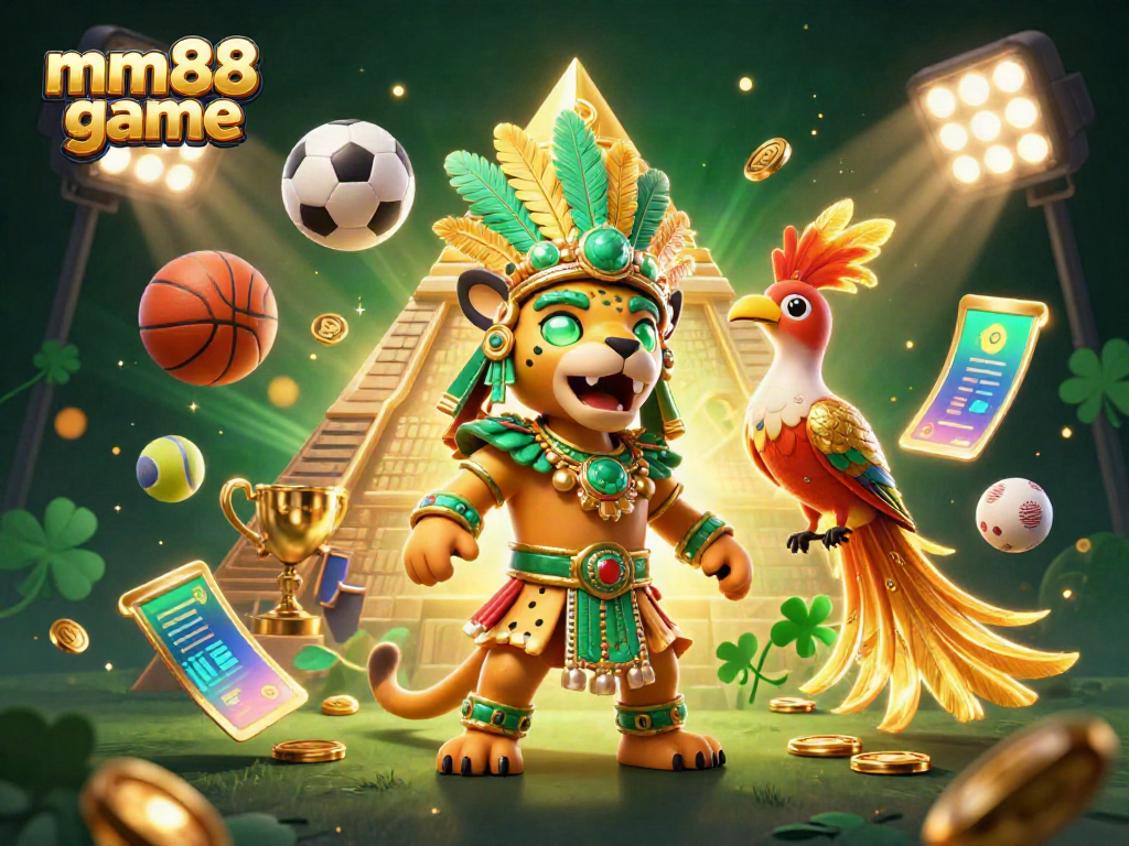 Engage with exciting mm88 game elements including thrilling sports visuals and vibrant characters in this dynamic illustration.