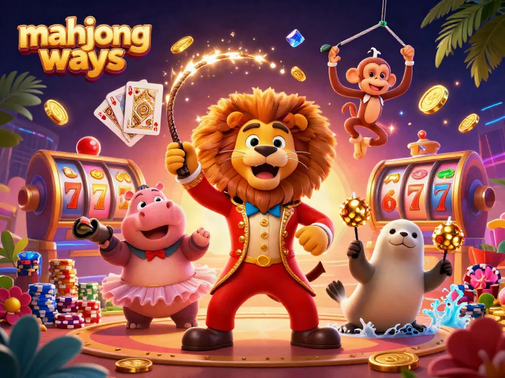 Experience mahjong ways with vibrant 3D characters and dynamic casino elements in a captivating scene.