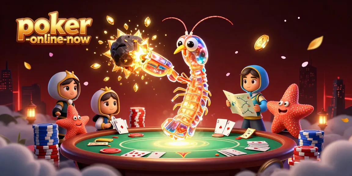 Engage in dynamic poker action with poker-online-now's immersive imagery featuring a galactic samurai and vibrant elements.