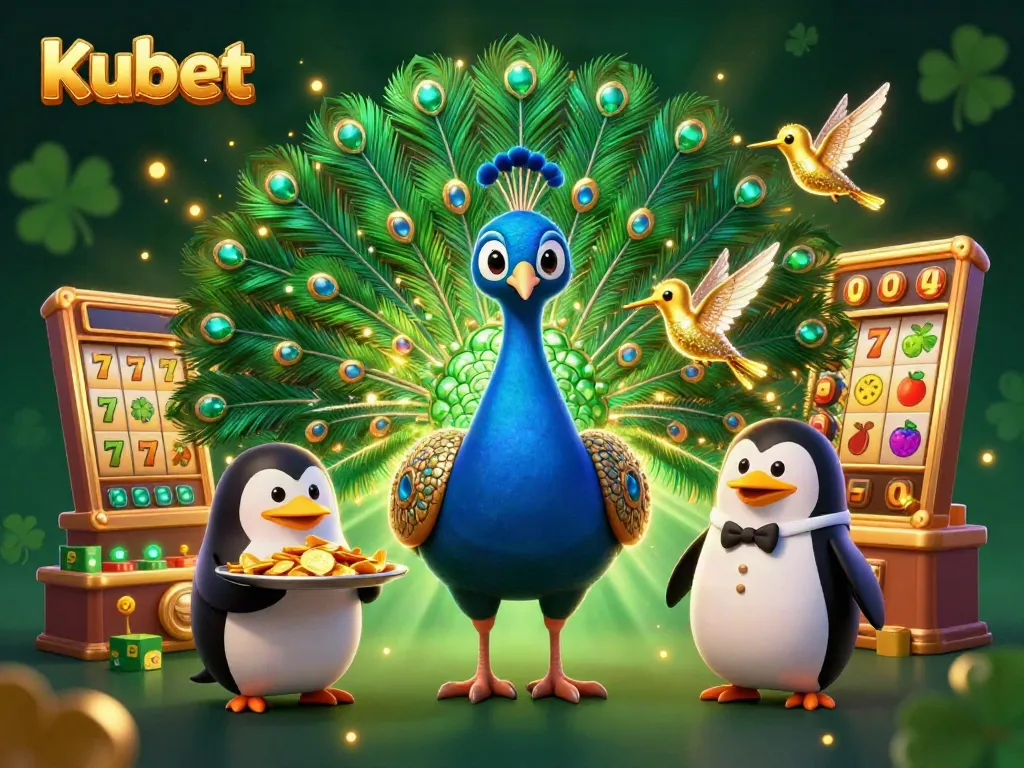 Bet big at Kubet with vibrant slot games, illuminating characters, and rich casino elements.