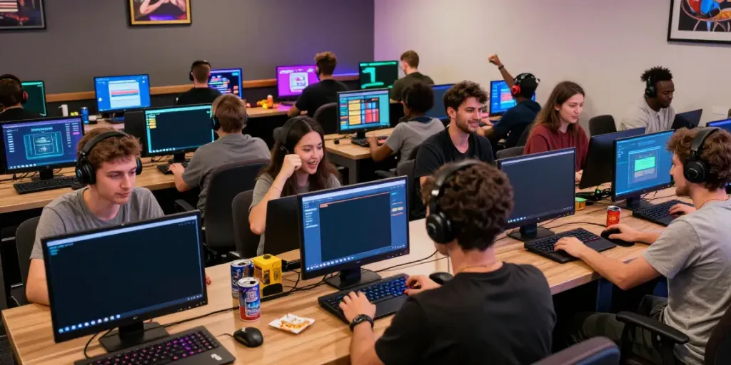 Exciting gaming atmosphere at non GamStop casinos showcasing diverse players enjoying online gambling.