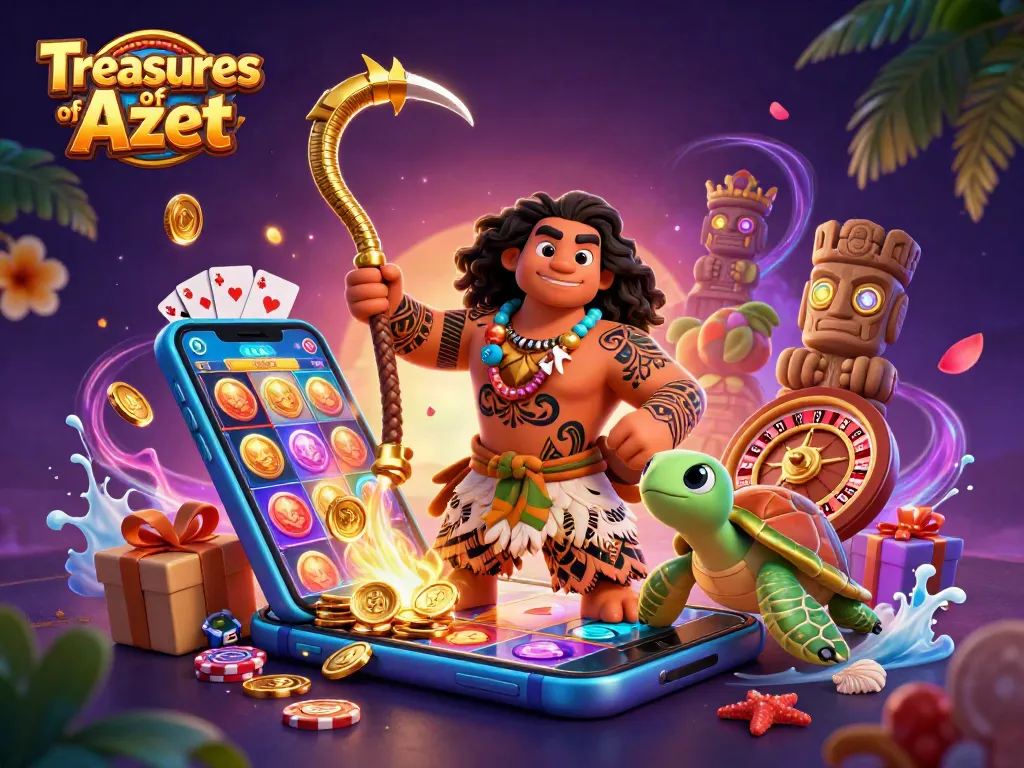 Treasures of Aztec: experience thrilling gameplay with our colorful slot, showcasing cascading reels and shiny gold!