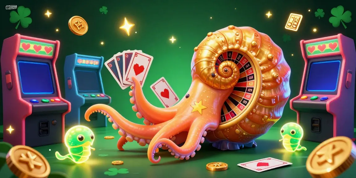 MANTIS88 offers thrilling gaming with a giant roulette nautilus and vibrant arcade elements.
