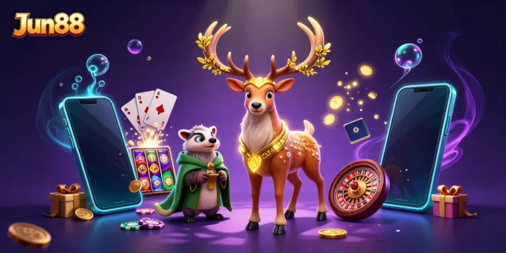 Experience thrilling moments with Jun88's captivating casino online gaming featuring vibrant characters and rich visuals.