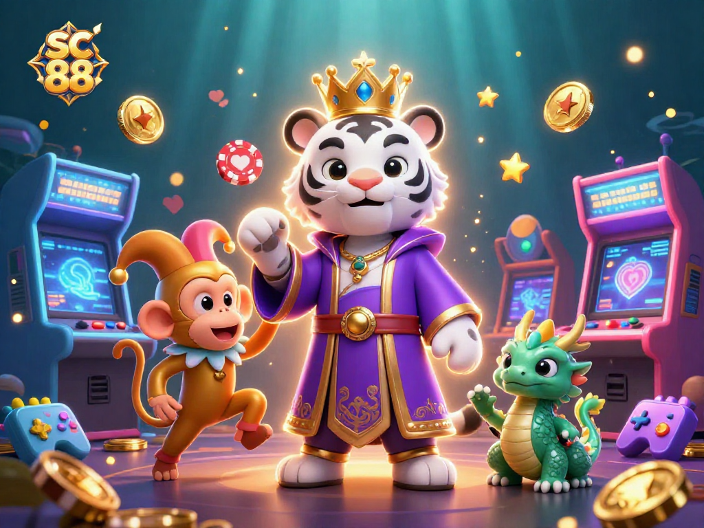 Engage with the vibrant world of sc 88 as a royal tiger and jester monkey enhance your gaming experience.