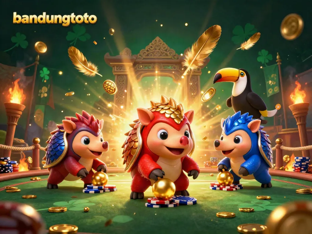 Engage with bandungtoto's thrilling casino atmosphere, featuring pangolins bowling through poker chips.