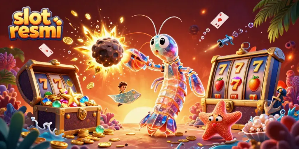 Experience thrilling action with slot resmi as a galactic samurai mantis shrimp battles for gems and coins.