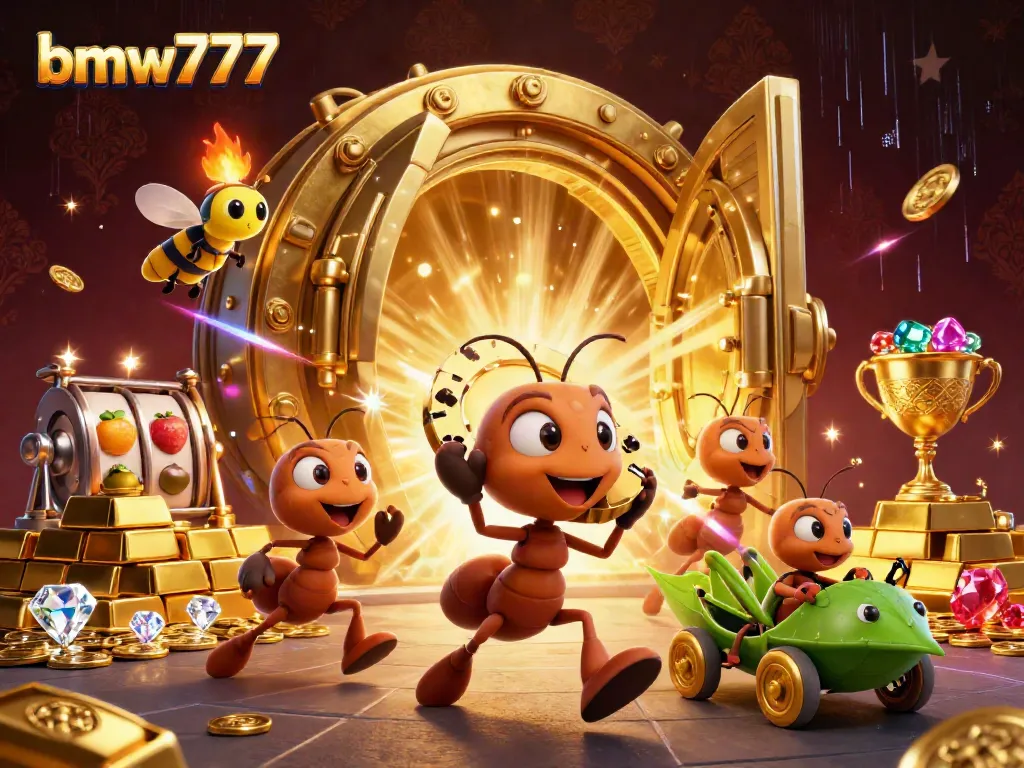 Berjudi dengan bmw777, tim semut 3D mencuri chip poker emas di dalam terowongan.
