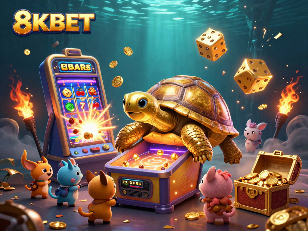 Engage in thrilling gameplay at 8KBET with exciting jackpot games surrounded by vibrant creatures.