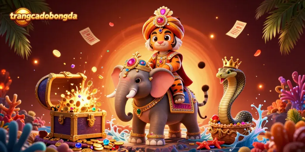 Experience dynamic gameplay with trangcadobongda as the maharaja tiger and elephant lead an exciting betting adventure.