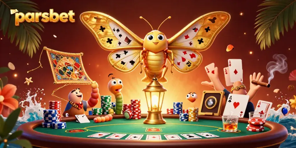 Parsbet hakkında bilgi veren detaylı 3D casino illüstrasyonu, poker masası ve kartlarla.