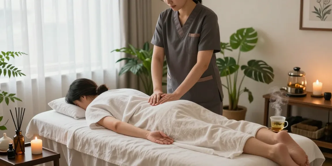 Relaxing 서울출장안마 massage therapy room with soothing ambiance and calming decor.