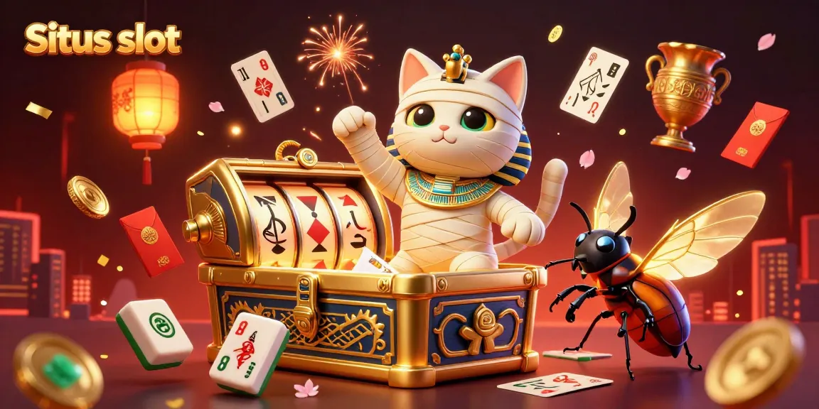 Experience the excitement of Situs slot with spinning reels and vibrant characters in this dynamic casino scene.