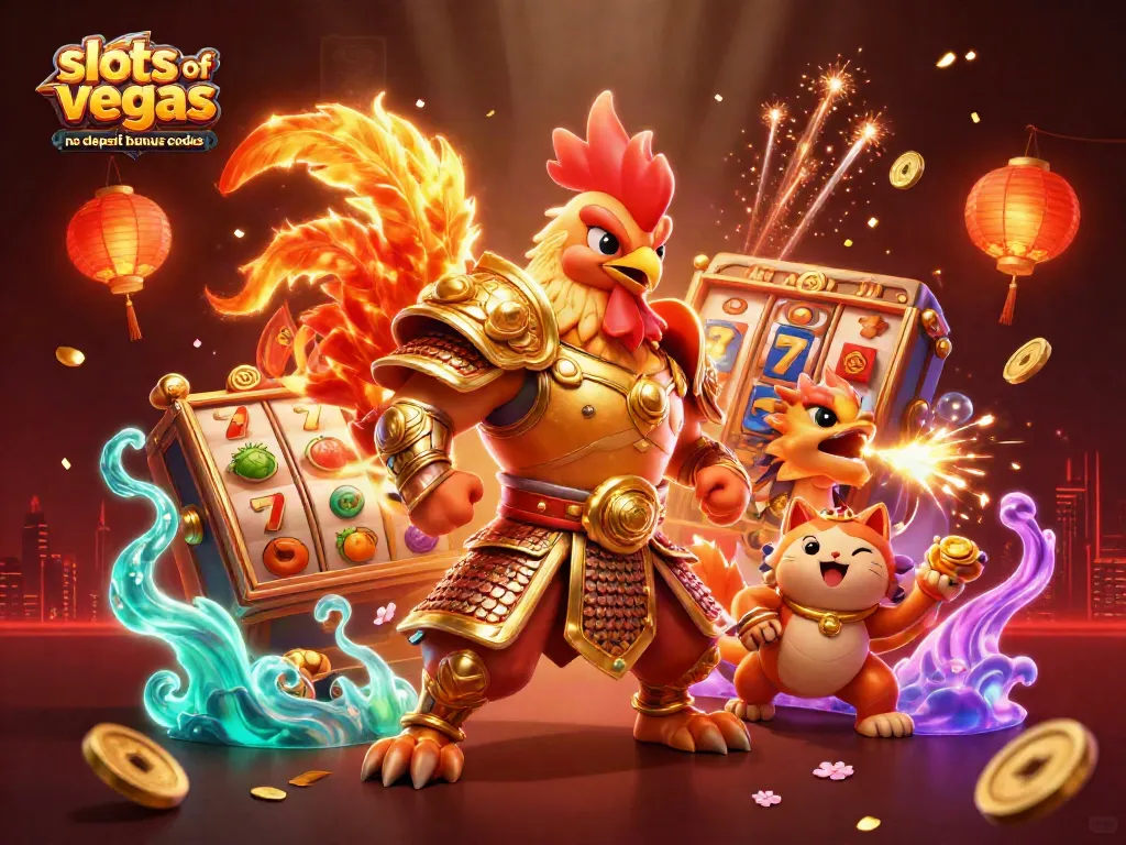 Experience the excitement of slots of vegas no deposit bonus codes with colorful slot reels, dynamic characters, and festive elements.
